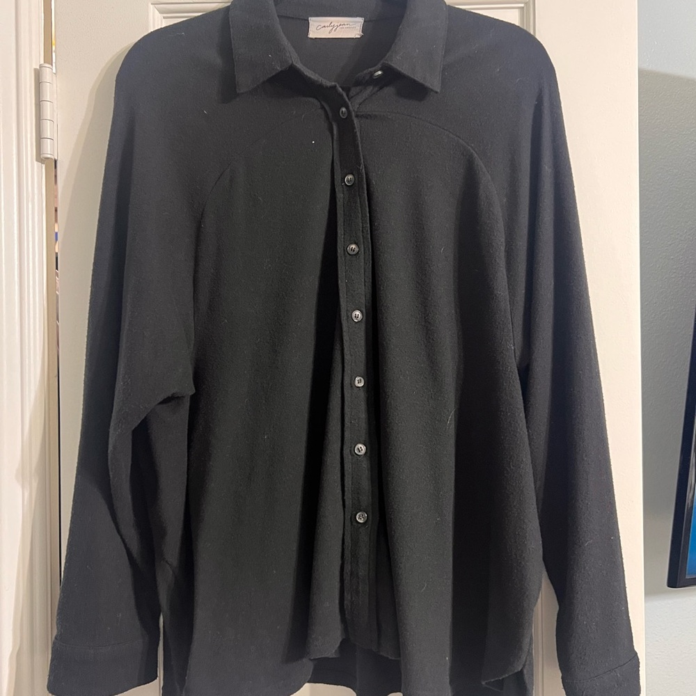 Carly Jean Los Angeles Black Button Down Shirt